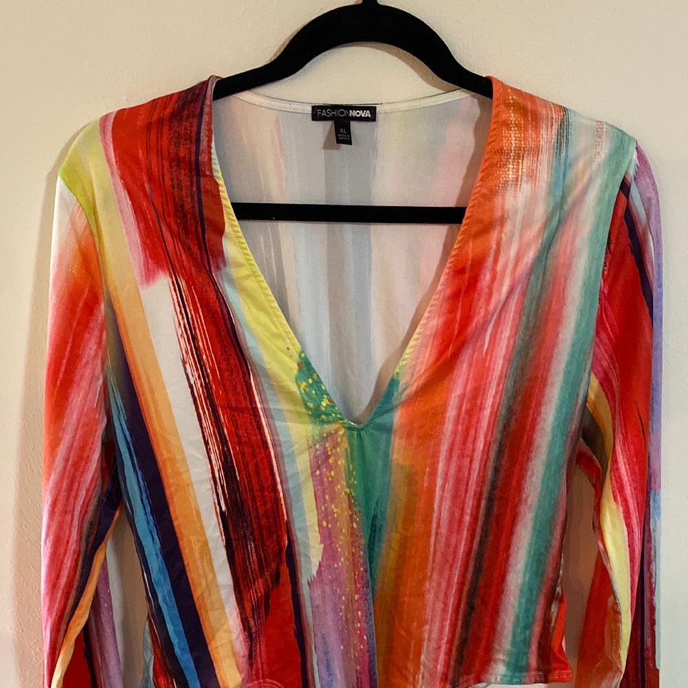 New w/o tag bodysuit red green yellow XL